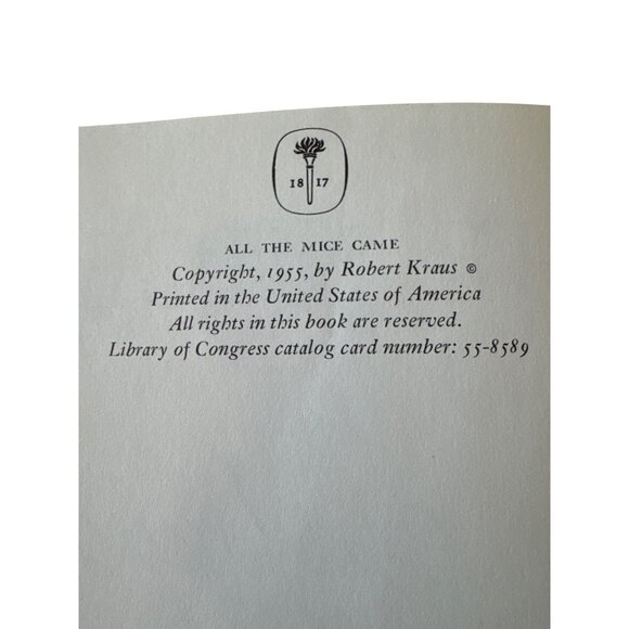 Vintage All The Mice Came Hardcover Childrens Book By Robert Kraus 1955 Harper C - Picture 2 of 11